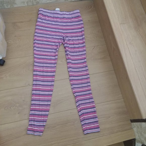 Purple, pink, white, blue, striped Soft Leggings Girl's Size S - Picture 1 of 5